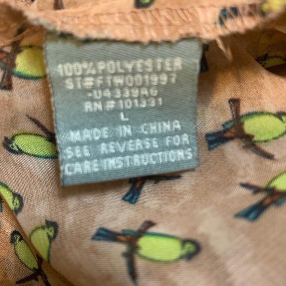 Charlotte Russe beige tunic with bird motif, size L - Picture 3 of 6